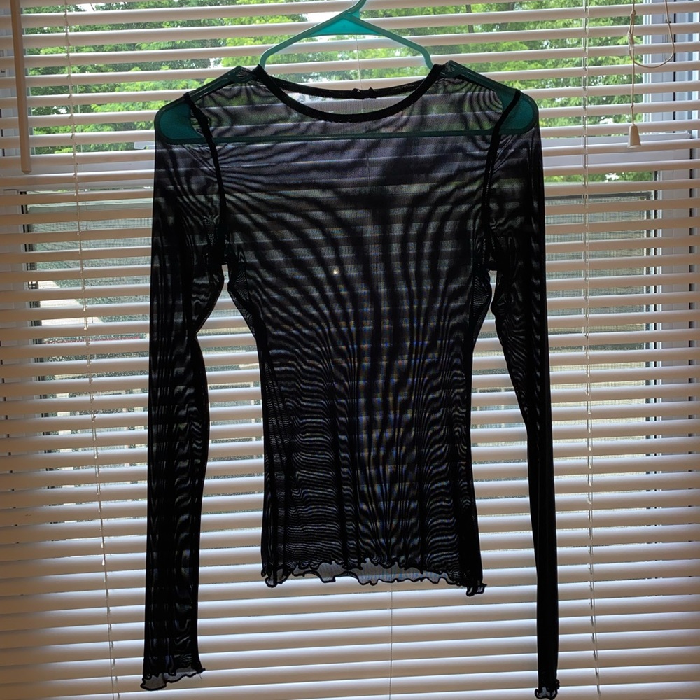 sheer black long sleeve top